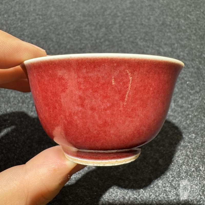 清乾隆 宝石红釉小杯 - 图4